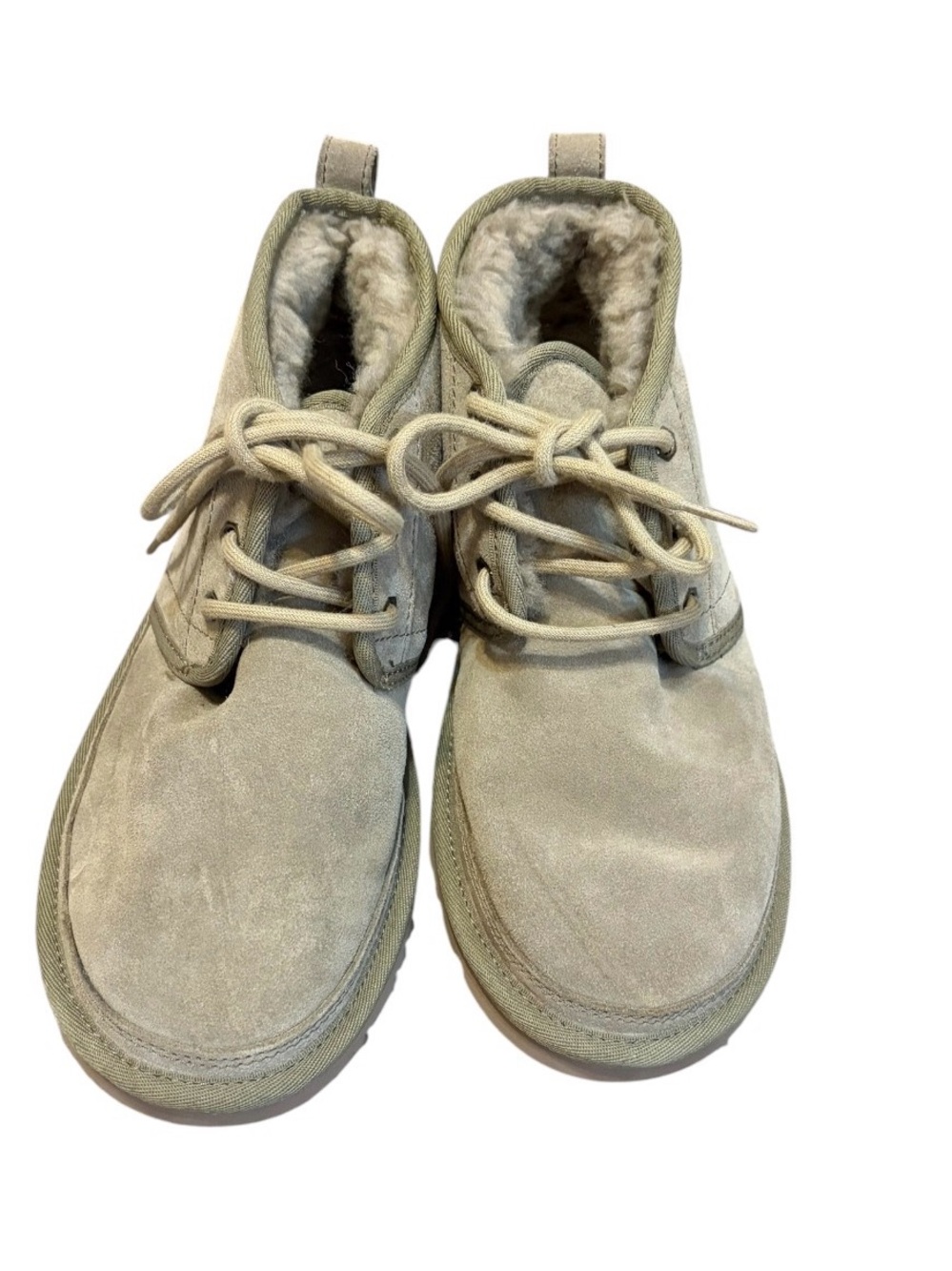 UGG Neumel Chukka Boots Women’s 7 Green Suede Shearling Lace Up NWOT - Picture 3 of 12